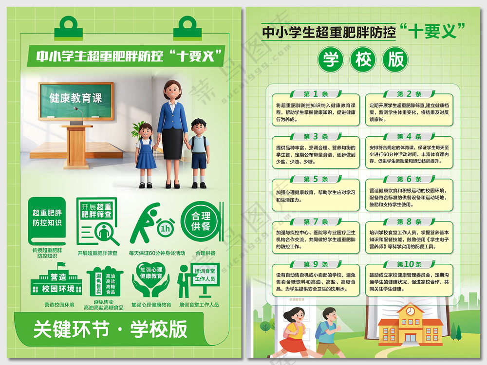 中小学生肥胖防控十要义学校版