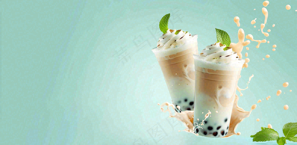 夏日饮品饮料清凉背景