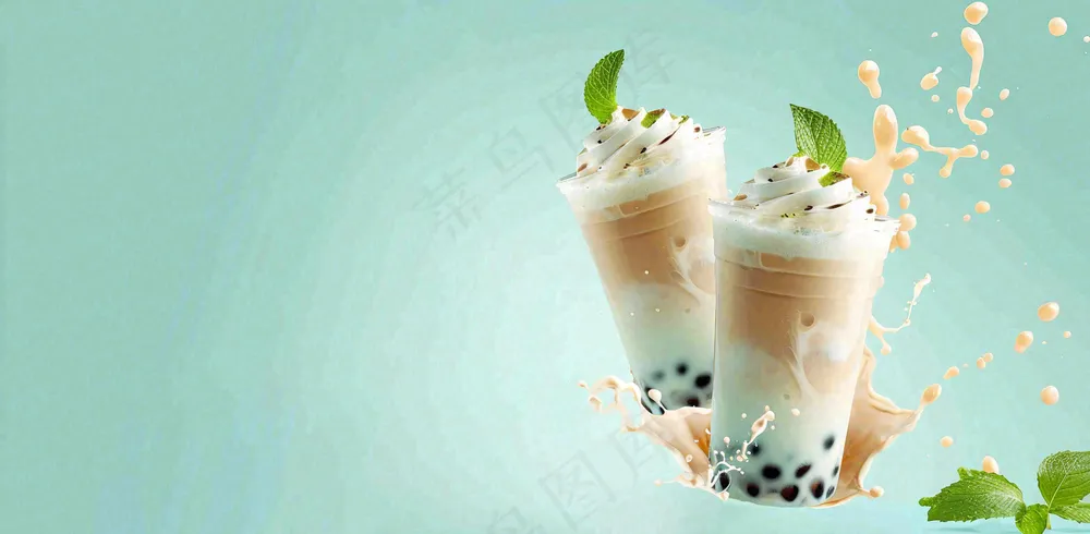 夏日饮品饮料清凉背景