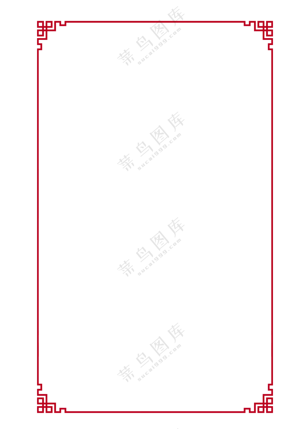 红色古典传统纹饰边框元素免抠图片