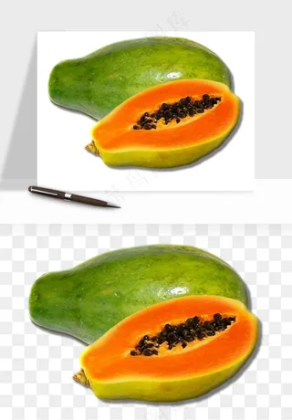 木瓜水果png免抠