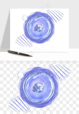 细胞水分子DNA精华成分png免抠