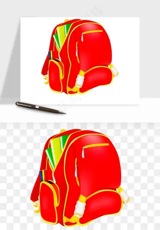 卡通书包背包双肩包png免抠