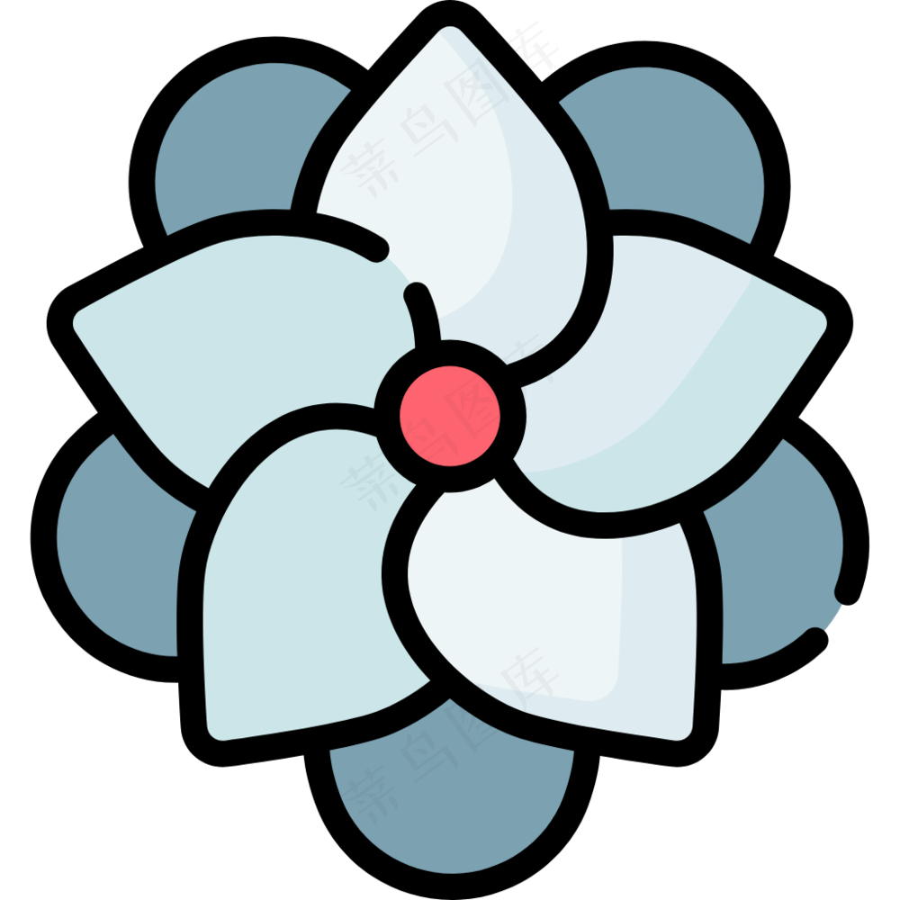 一品红 线性彩色花卉图标 poinsettia icon