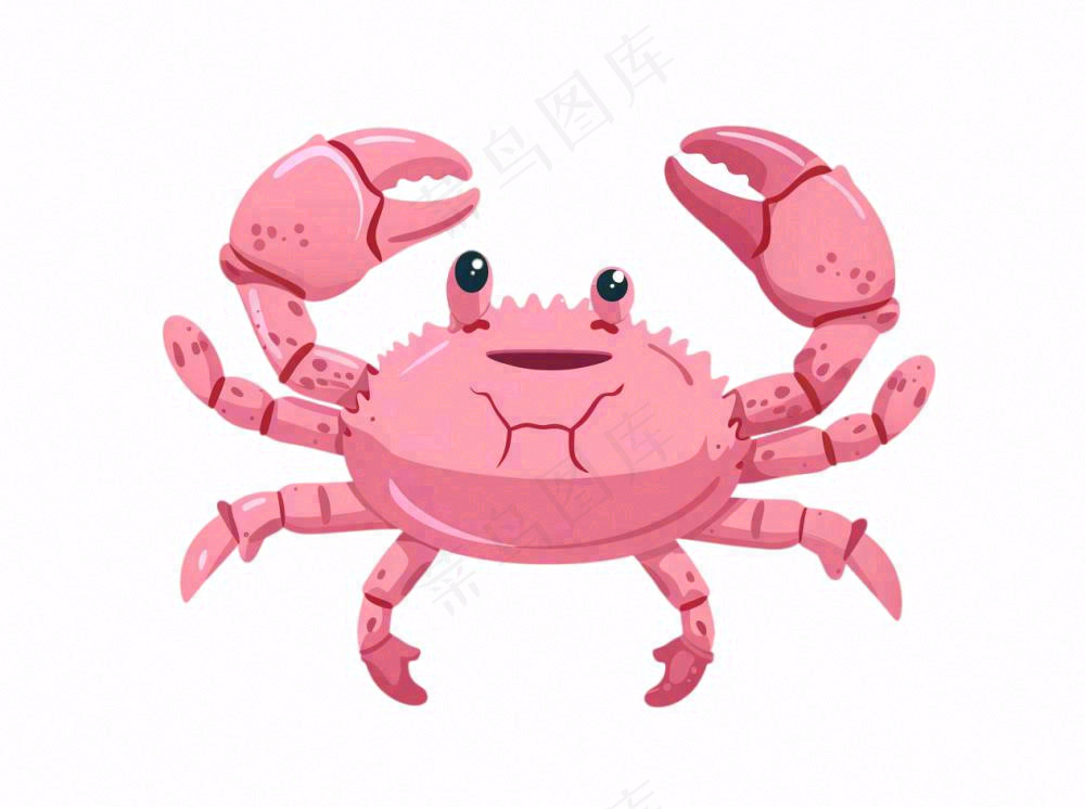 螃蟹海洋动物卡通插画免抠