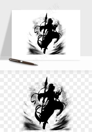 水墨江湖侠客武侠剪影png免抠