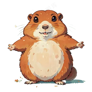 土黄色卡皮巴拉免抠图