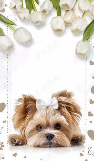 宠物美容院猫狗卡通插画背景