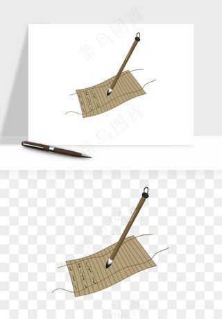 笔墨纸砚文房四宝png免抠