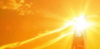 高温预警炎热背景