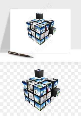 立体创意魔方png免抠