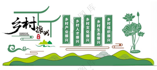 乡村振兴文化墙五个振兴广告设计