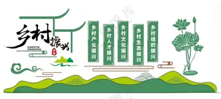 乡村振兴文化墙五个振兴广告设计