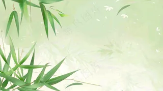 中国风竹子水彩插画淡雅端午节插画背景