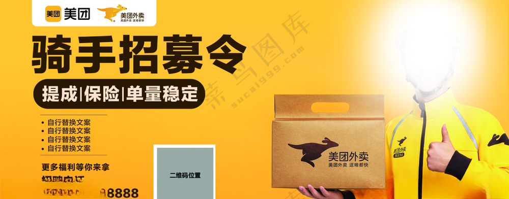 骑手招募令招聘PSD海报
