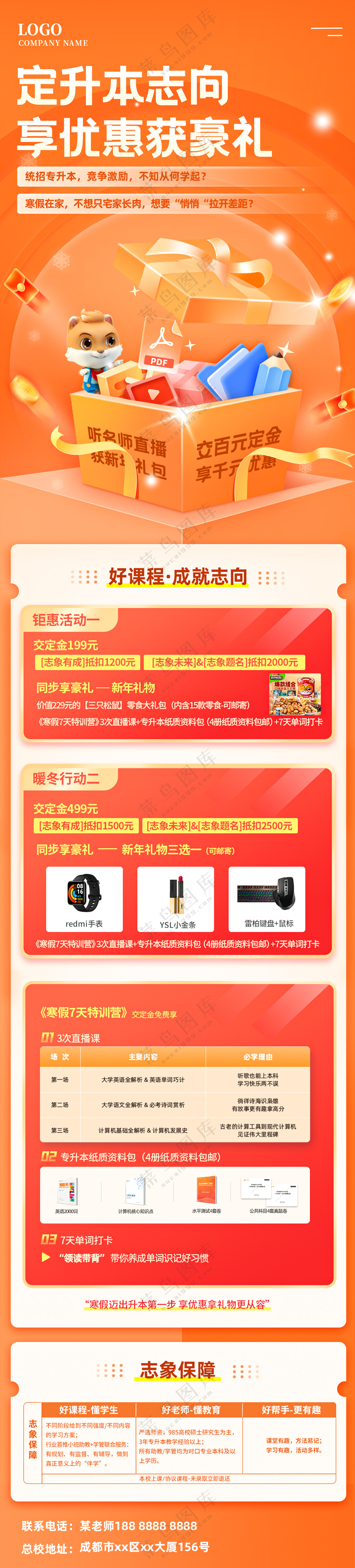 线上教育详情页宣传长图培训班海报模板PS源文件素材P8