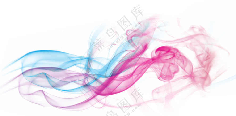双色混合交织在一起的彩烟免抠素材