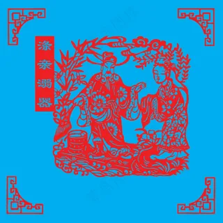 24孝剪纸 涤亲溺器