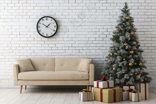 圣诞节室内装饰节日氛围摄影图