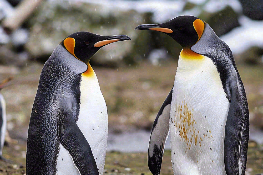 冰雪天地的企鹅寒冷动物摄影图