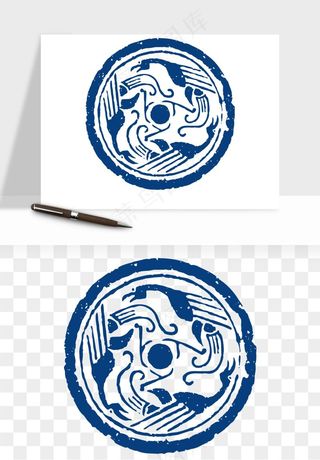 青花瓷花纹花卉图案png免抠