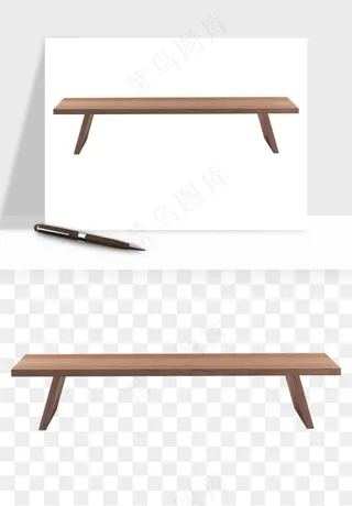中式长椅长桌木桌png免抠