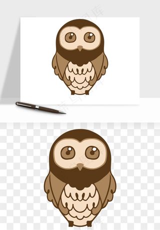 卡通手绘猫头鹰png免抠