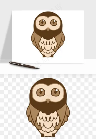 卡通手绘猫头鹰png免抠