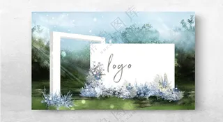 白蓝水元素婚礼效果图设计300DPI