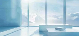 美妆护肤3d展台清新背景