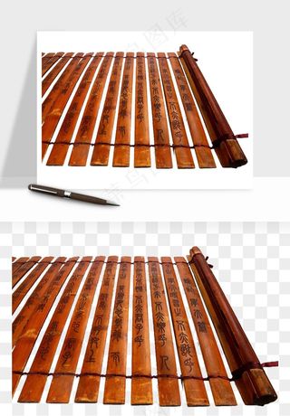 古风竹简卷轴书籍png免抠