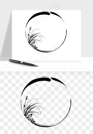 墨迹水墨圆圈圆环边框