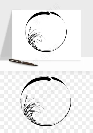 墨迹水墨圆圈圆环边框