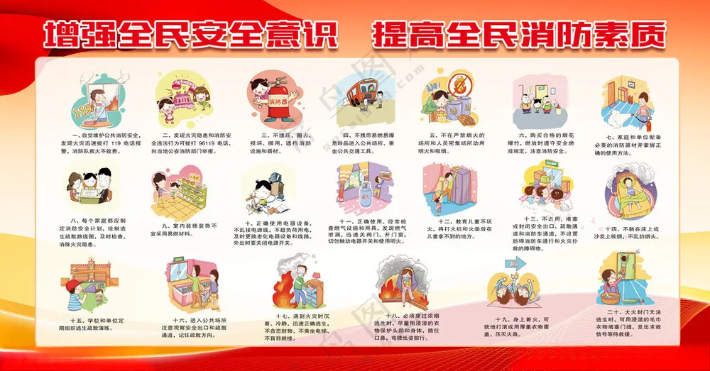 消防安全知识消防安全知识300DPI海报