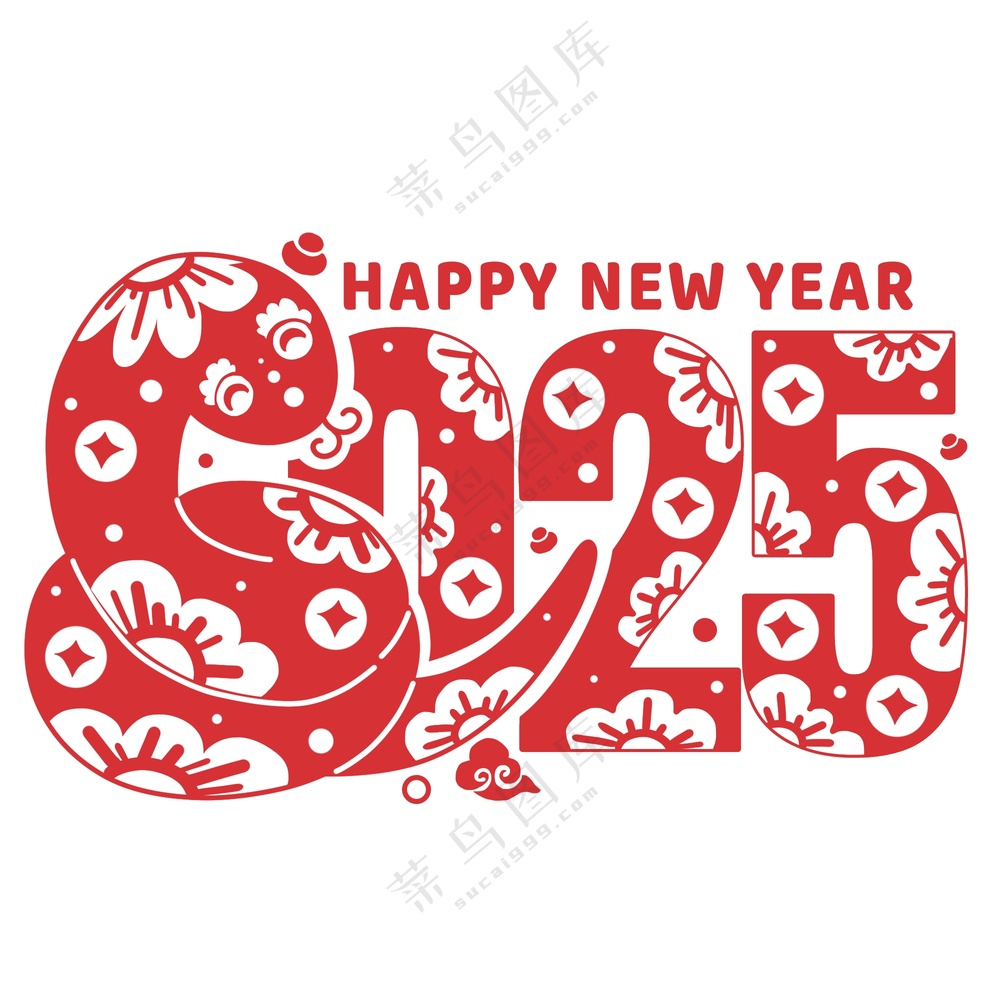 蛇年IP形象插画2025新春贺岁吉祥物蛇宝宝PSD分层图-34