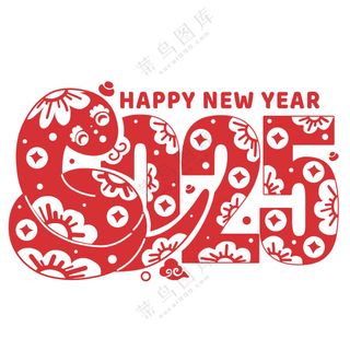 蛇年IP形象插画2025新春贺岁吉祥物蛇宝宝PSD分层图-34