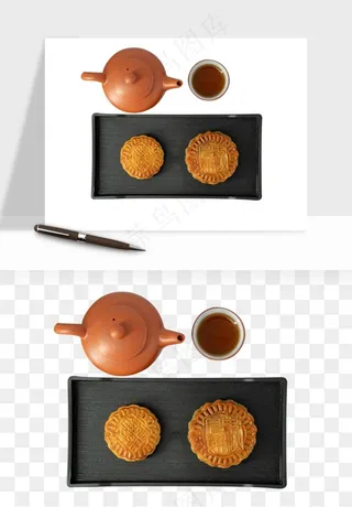 中秋月饼实物png免抠