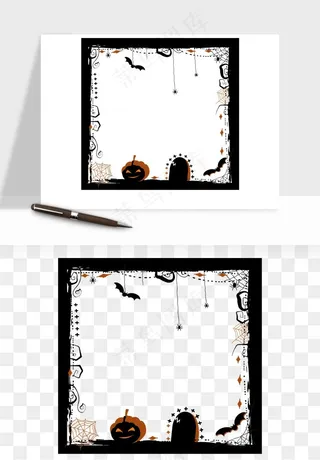 手绘万圣节边框png免抠