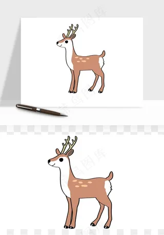 梅花鹿小鹿矢量