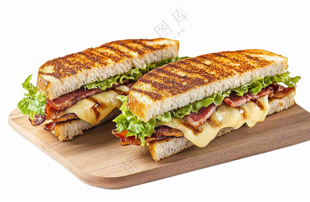 三明治汉堡摄影图免抠