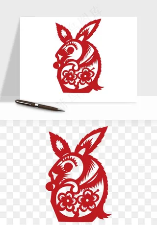 十二生肖剪纸中式纹样图案png免抠