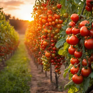 阳光照射下的樱桃小番茄