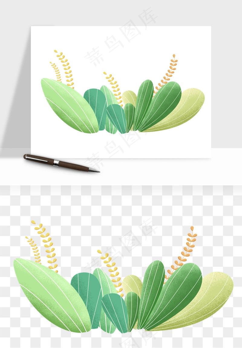 植物花卉边框装饰png免抠