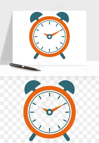 卡通手绘闹钟钟表png免抠