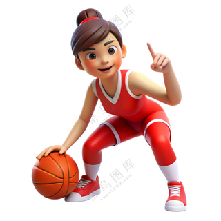人物3D打篮球女孩