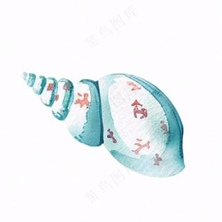 海洋贝壳海螺生物卡通插画免抠