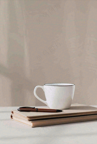 书本课本上的咖啡饮料教师节唯美摄影图
