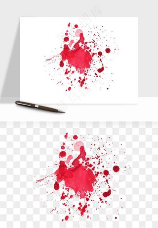水彩泼墨涂鸦墨迹元素png免抠