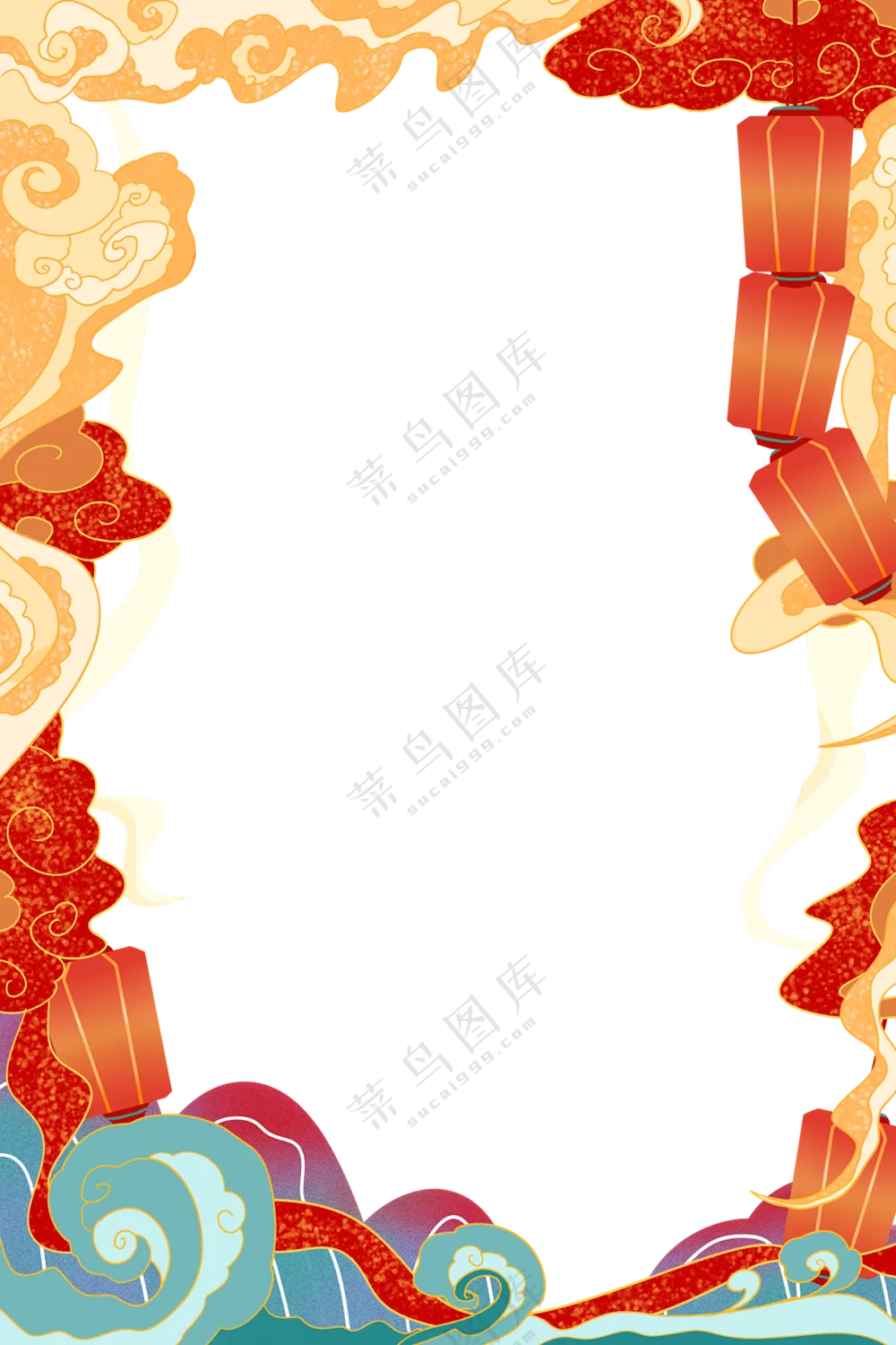 透明边框   免扣素材  国潮纹样   传统纹样  边框