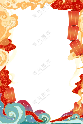 透明边框   免扣素材  国潮纹样   传统纹样  边框